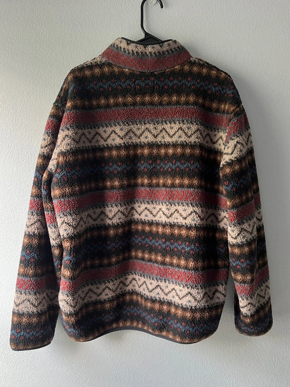 Old Navy Fair Isle Fleece Pullover Mens Large 1/4 Zip Cabincore Gorpcore Nordic